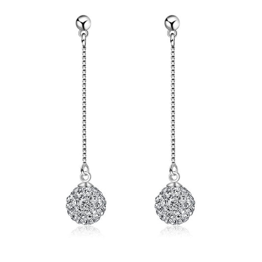 Style Ornament Full Diamond Long Tassel Earrings