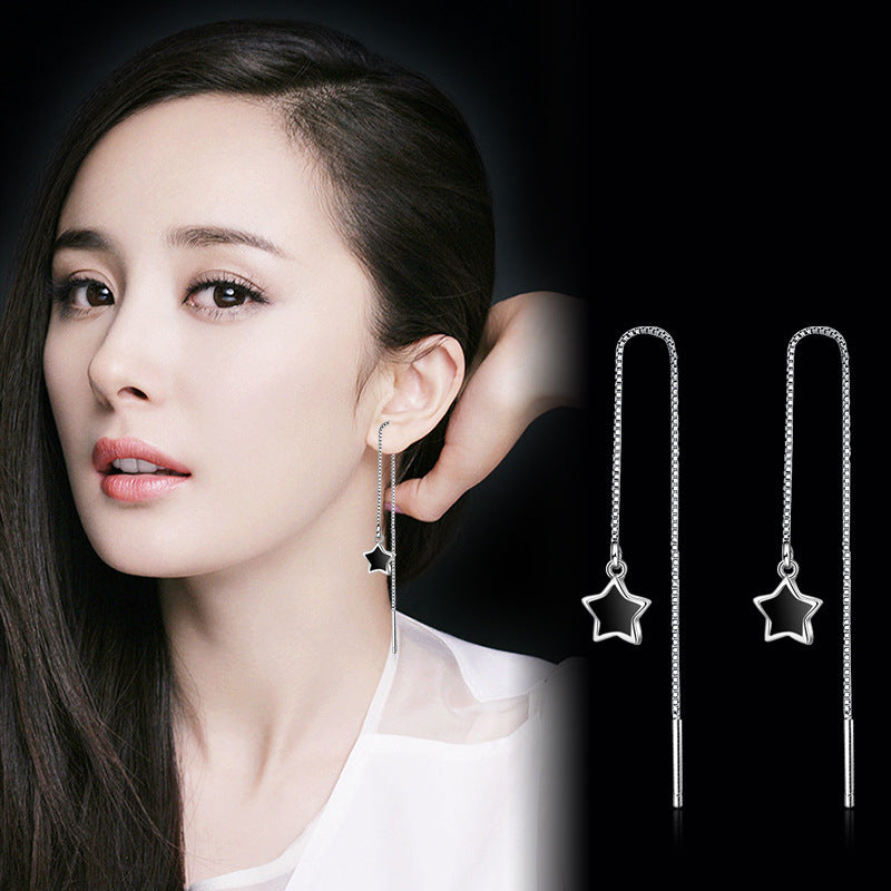 Korean Style Fashion Five-pointed Star Epoxy Earrings