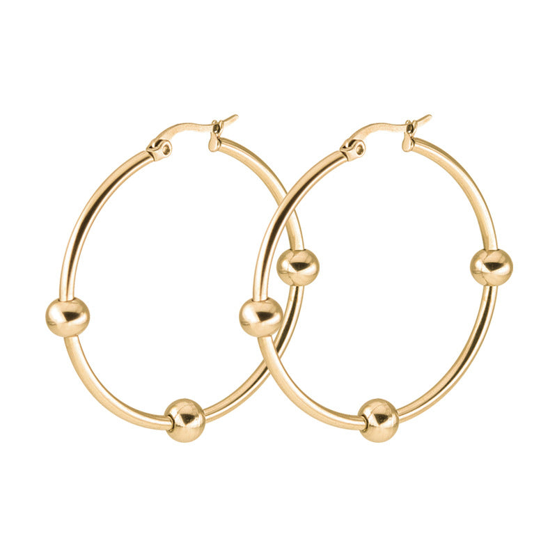 Women's Korean Style Titanium Steel Simple Exaggerated Large Clip Retro Bracelets