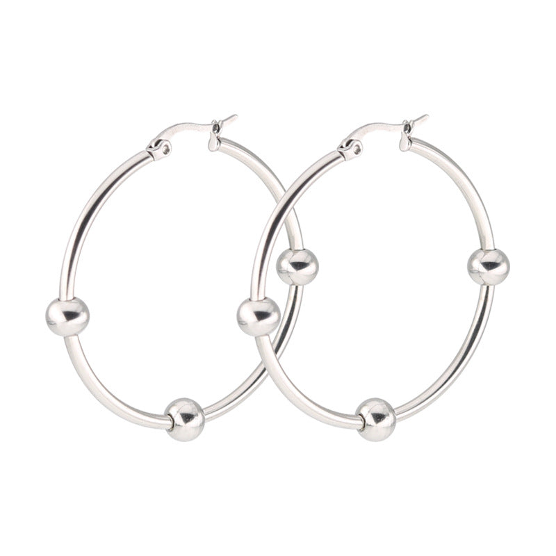 Women's Korean Style Titanium Steel Simple Exaggerated Large Clip Retro Bracelets