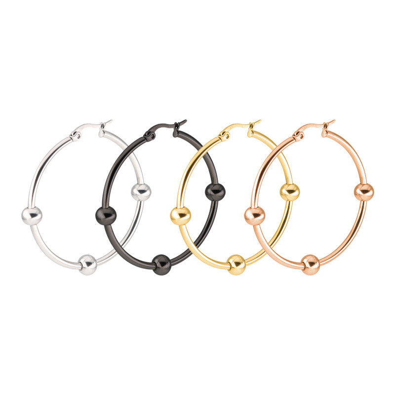Women's Korean Style Titanium Steel Simple Exaggerated Large Clip Retro Bracelets