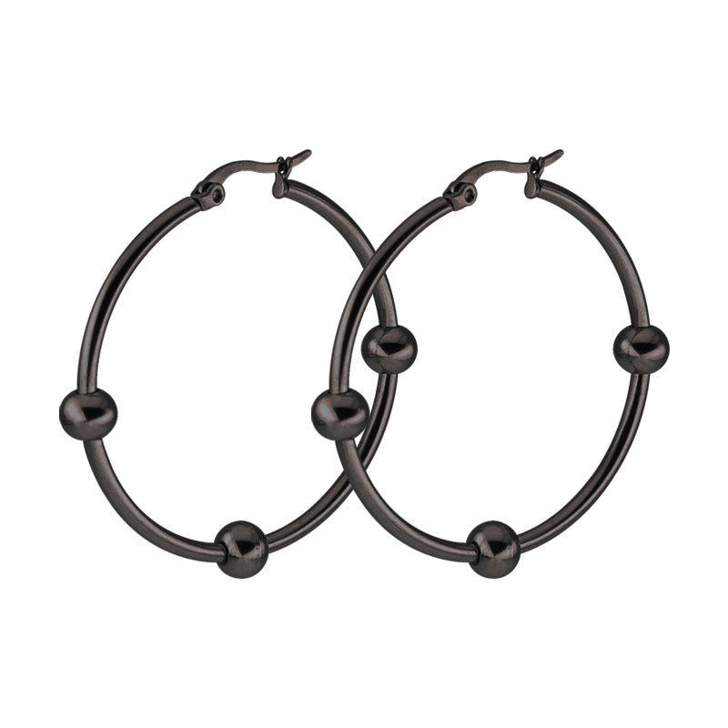 Women's Korean Style Titanium Steel Simple Exaggerated Large Clip Retro Bracelets