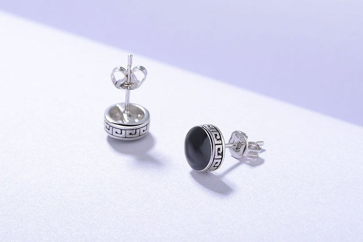 Knight Female Korean Style Black Epoxy Earrings