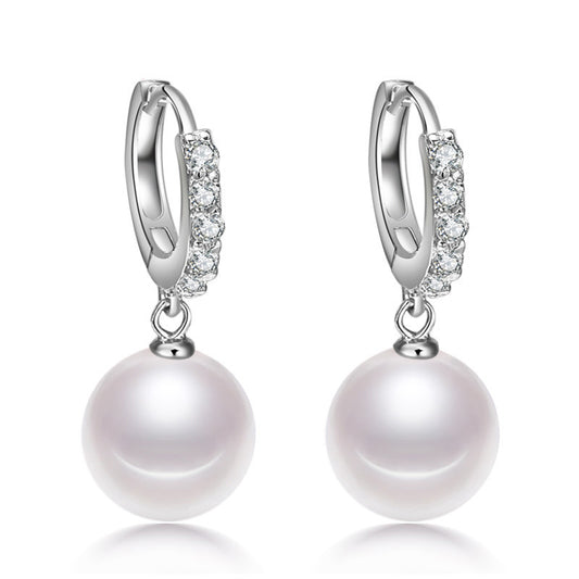 Graceful Slouchy Women's Pearl Fashionable Diamond Earrings
