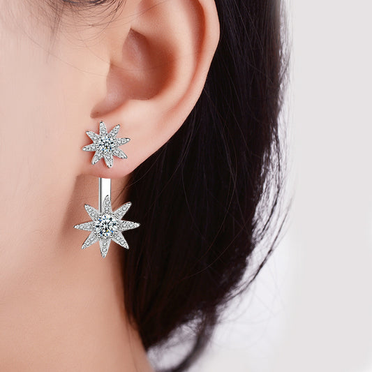 Ear Clip Female Stylish Flower Eardrops Earrings