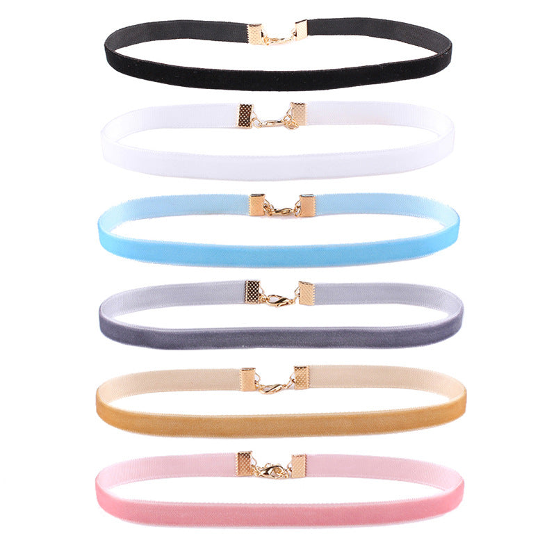 Gothic Veet Band Flannel Bright Color Necklace