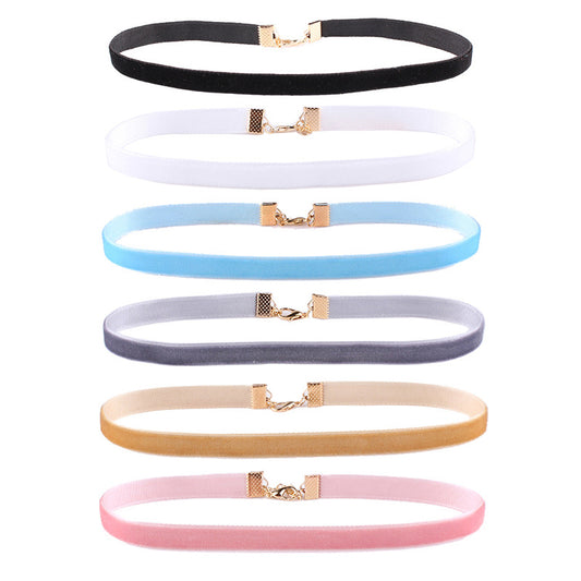 Gothic Veet Band Flannel Bright Color Necklace