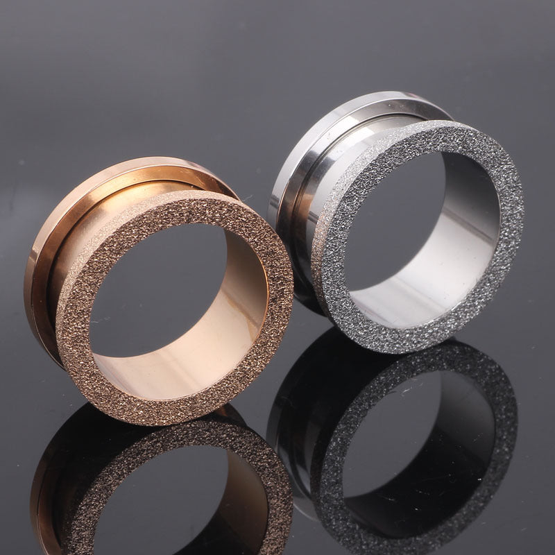 Auricle Stainless Steel Large Surface Frosted Ear Extender Human Body Stud Earrings