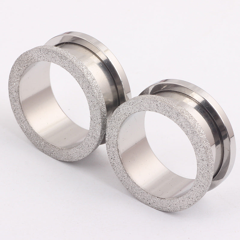 Auricle Stainless Steel Large Surface Frosted Ear Extender Human Body Stud Earrings