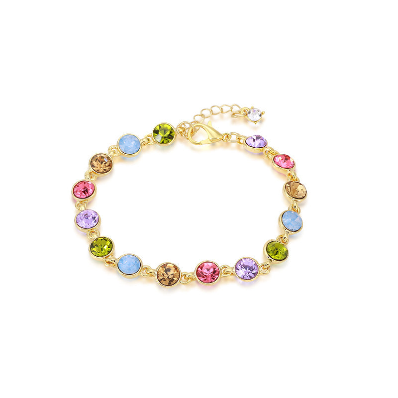 Bracelets en direct de bijoux de style coréen en cristal coloré pour femmes