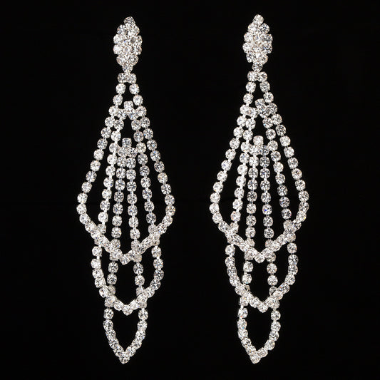 Women's Punk Claw Chain Diamond Tassel Temperamental Shiny Stud Earrings
