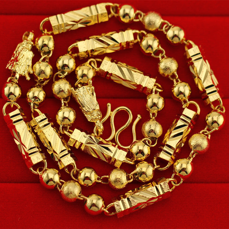 Men's Gold-plated Live Broadcast Alluvial Gold South African Tin Necklace
