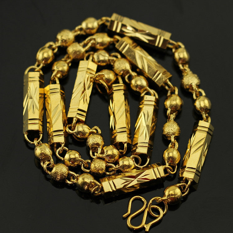 Men's Gold-plated Live Broadcast Alluvial Gold South African Tin Necklace