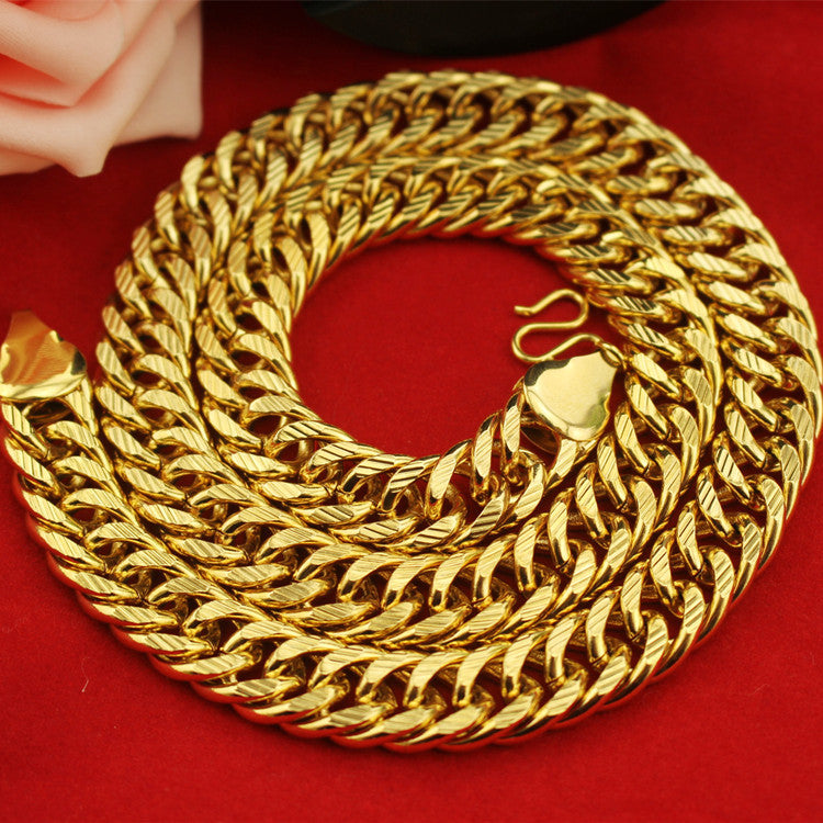 Men's Gold-plated Live Broadcast Alluvial Gold South African Tin Necklace