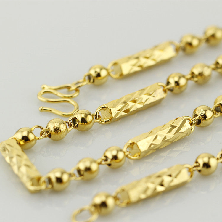 Men's Gold-plated Live Broadcast Alluvial Gold South African Tin Necklace