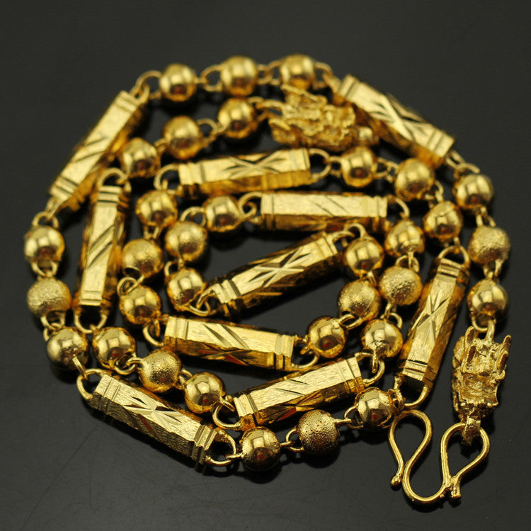 Men's Gold-plated Live Broadcast Alluvial Gold South African Tin Necklace