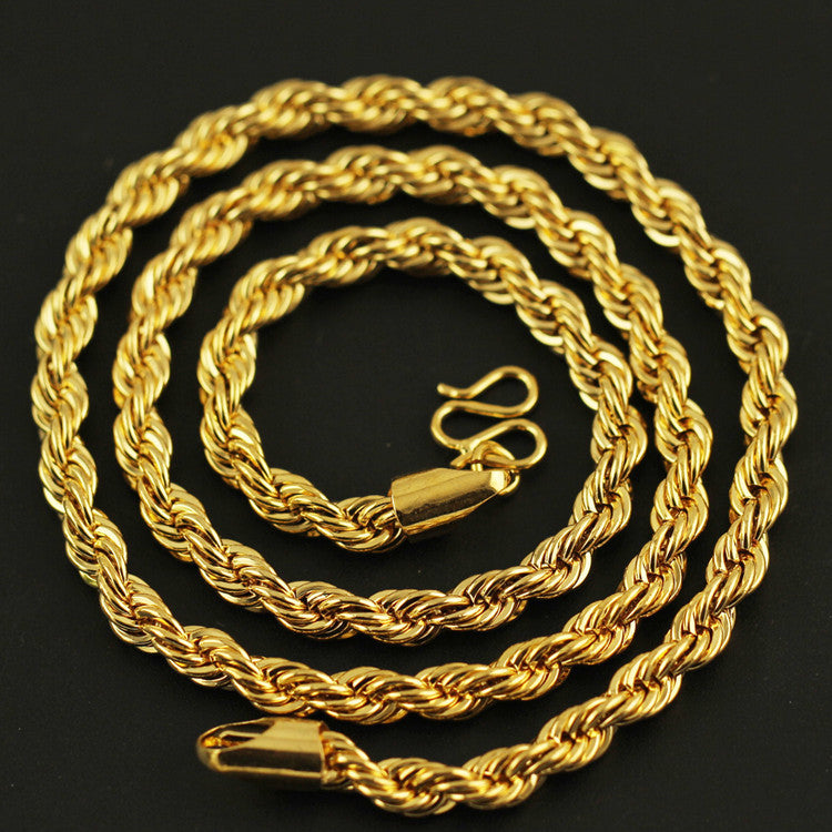 Men's Gold-plated Live Broadcast Alluvial Gold South African Tin Necklace