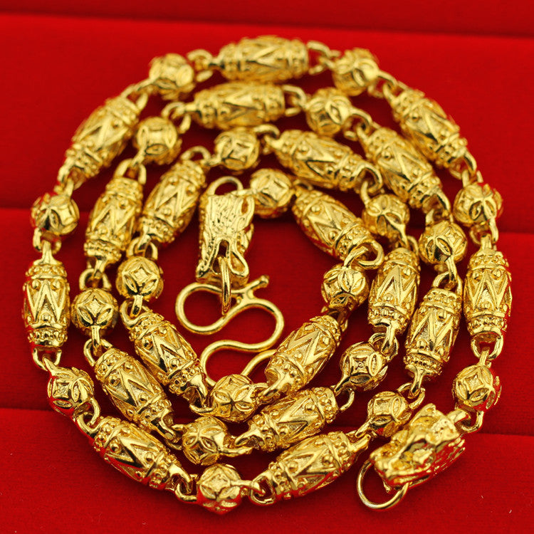 Men's Gold-plated Live Broadcast Alluvial Gold South African Tin Necklace