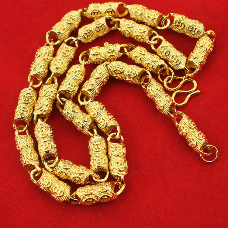 Men's Gold-plated Live Broadcast Alluvial Gold South African Tin Necklace