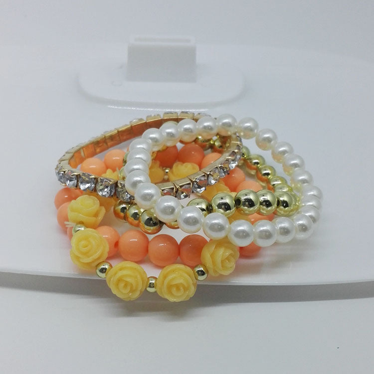 Korean Fashion Style Sweet Rose Elastic Bracelet