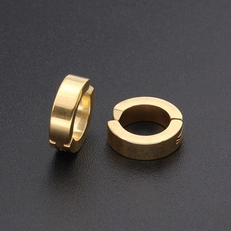 Men's Hip Hop Punk Titanium Steel No Piercing Earrings