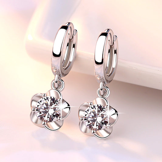 Women's Ear Plum Siering Simple Peony Flower Earrings