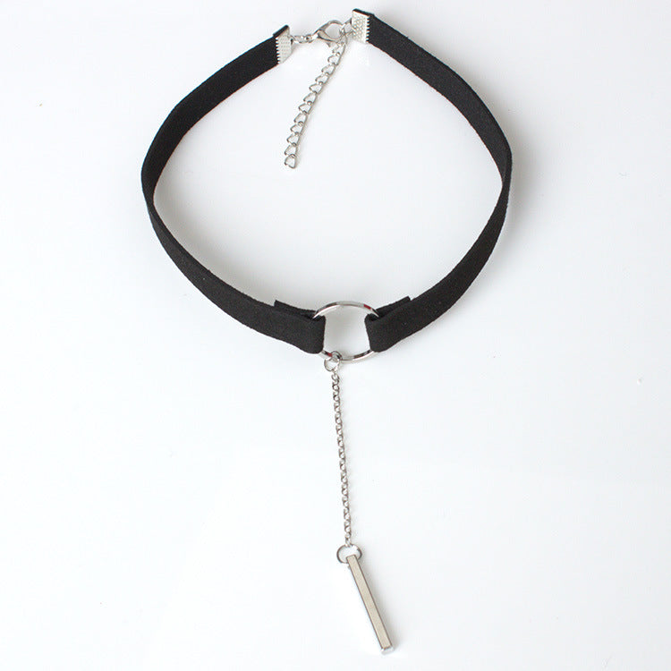 Women's Veet Wide Strap One-line Clavicle Chain Simple Trendy Pendants