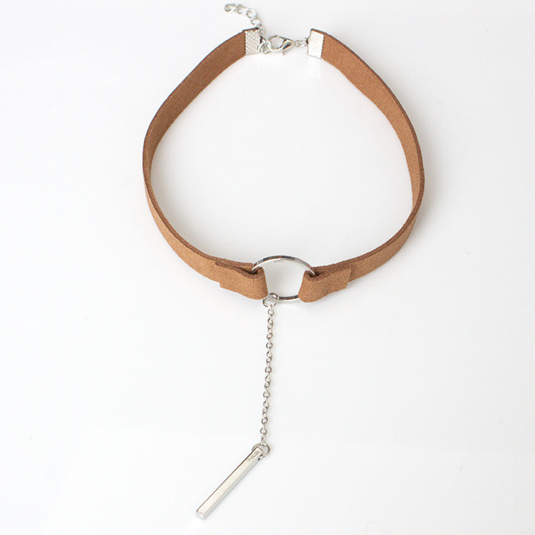 Women's Veet Wide Strap One-line Clavicle Chain Simple Trendy Pendants