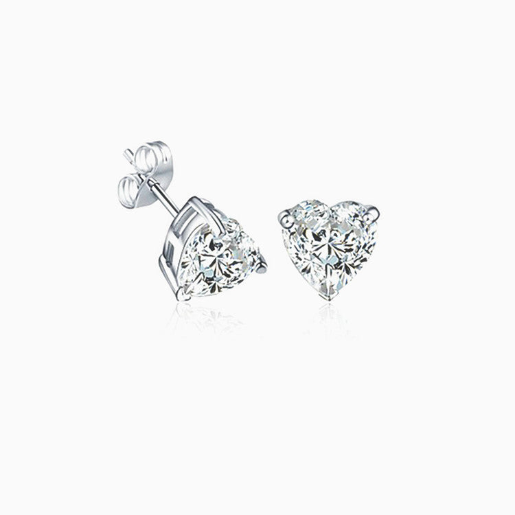 Temperament Colorful Zircon Crystal Peach Female Stud Earrings