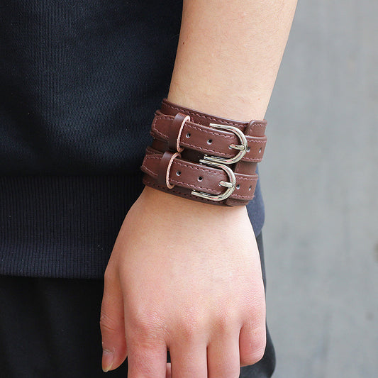 Bracelets de bétail de première couche de ceinture à double rangée