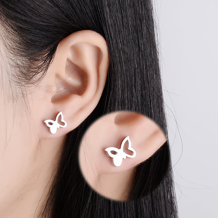 Clear Face Stainless Steel Personality Fashion Earrings