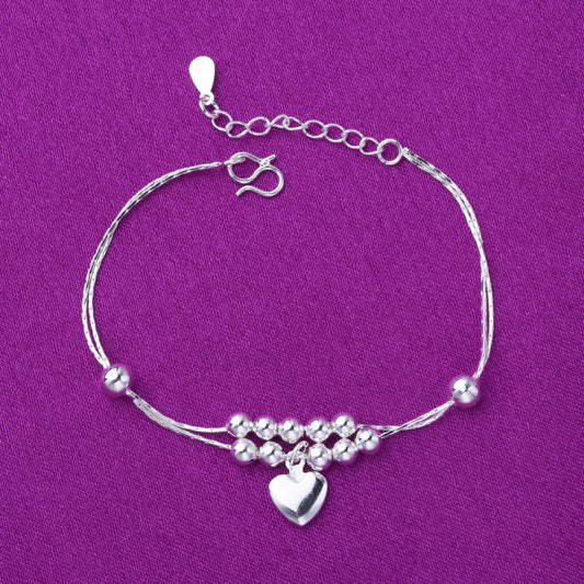 Love Mini Heart Shape Anklet Sier Bracelets