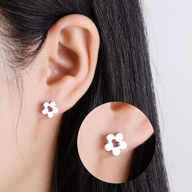 Clear Face Stainless Steel Personality Fashion Earrings