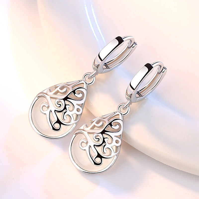 Boucles d'oreilles à clip d'oreille inférieur plaqué argent Totem pour femmes