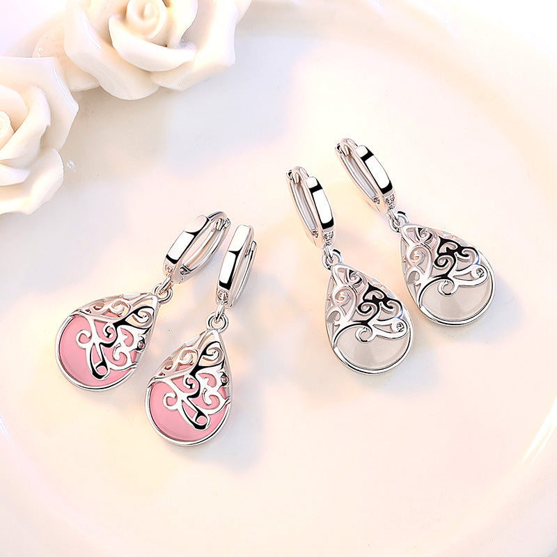 Boucles d'oreilles à clip d'oreille inférieur plaqué argent Totem pour femmes