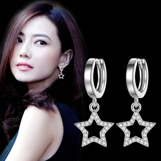 Micro Inlaid Zircon Cute Female Ear Earrings