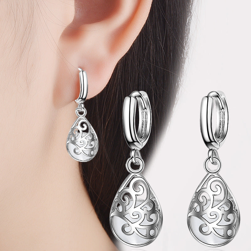 Women's Opal Totem Plated Bottom Ear Clip Rings