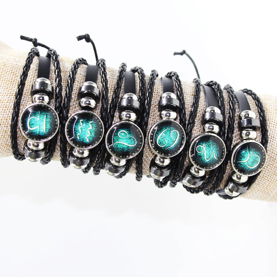 Luminous Twee Constellations Woven Leather Vintage Bracelets