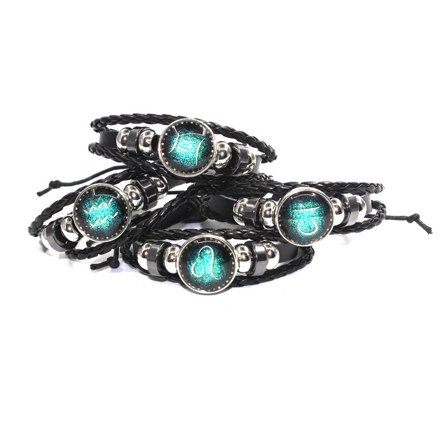 Luminous Twee Constellations Woven Leather Vintage Bracelets