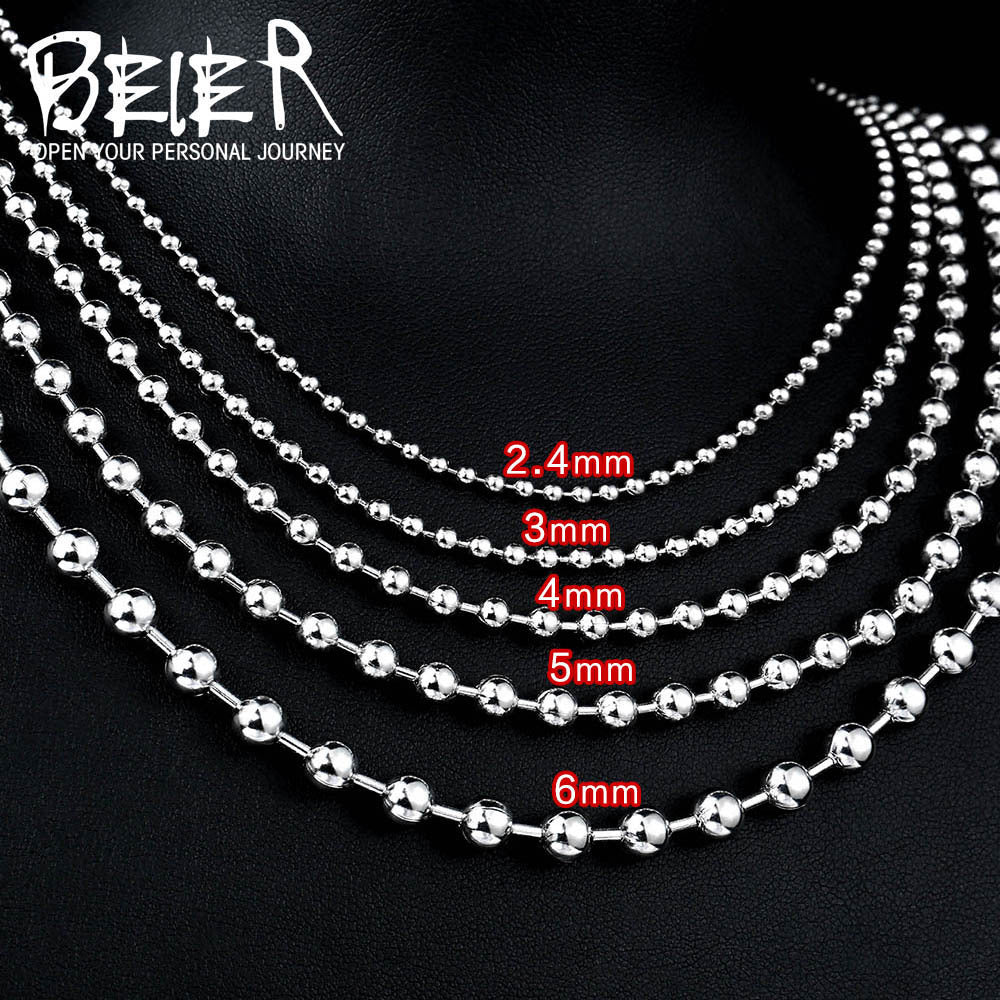 Women's & Men's & Steel Ball Bead Chain Fashionmonger Necklaces