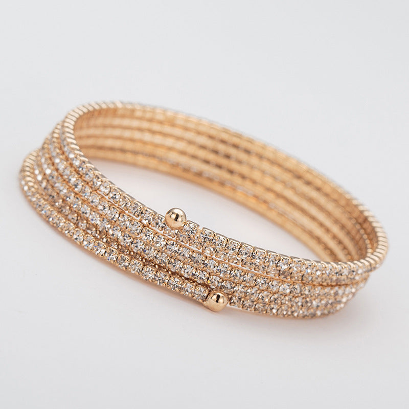 Women's Steel Wire Elastic Fashion Simple Rhinestone Bracelet