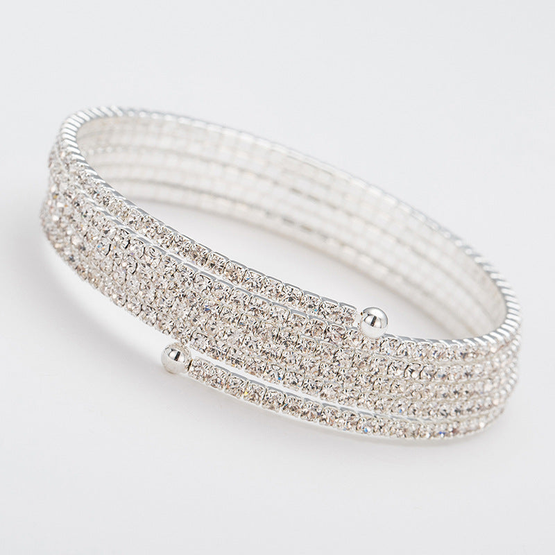 Women's Steel Wire Elastic Fashion Simple Rhinestone Bracelet