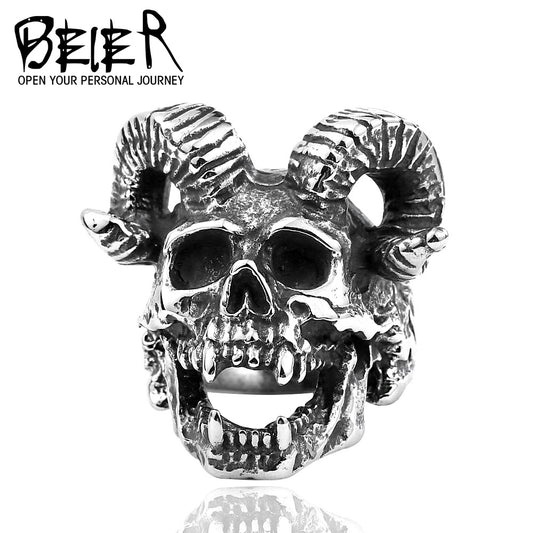 Men's Ornament Stainless Steel Casting Punk Satan Rings