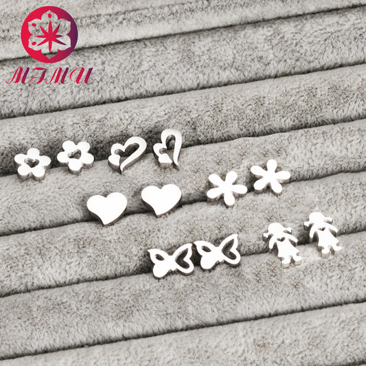 Clear Face Stainless Steel Personality Fashion Earrings