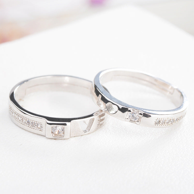 Women's & Men's Couple Korean Style Personalized Opening Adjustable Ring