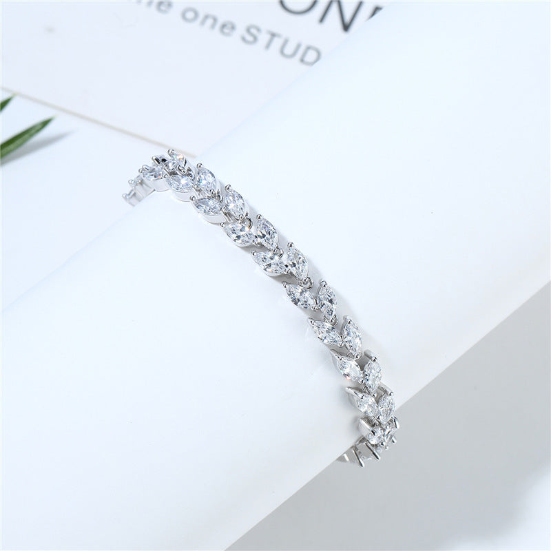 Zircon Rice Grain Female Fashion Crystal Wicker Bracelet