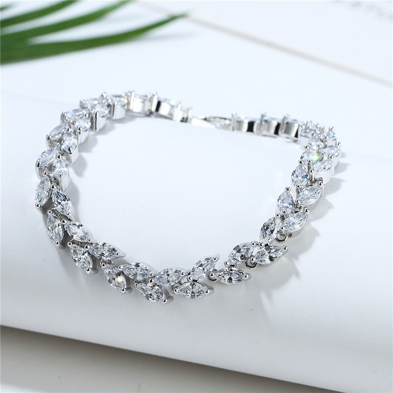Zircon Rice Grain Female Fashion Crystal Wicker Bracelet