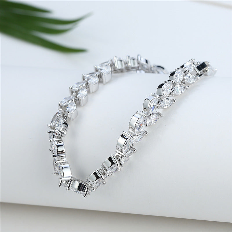 Zircon Rice Grain Female Fashion Crystal Wicker Bracelet