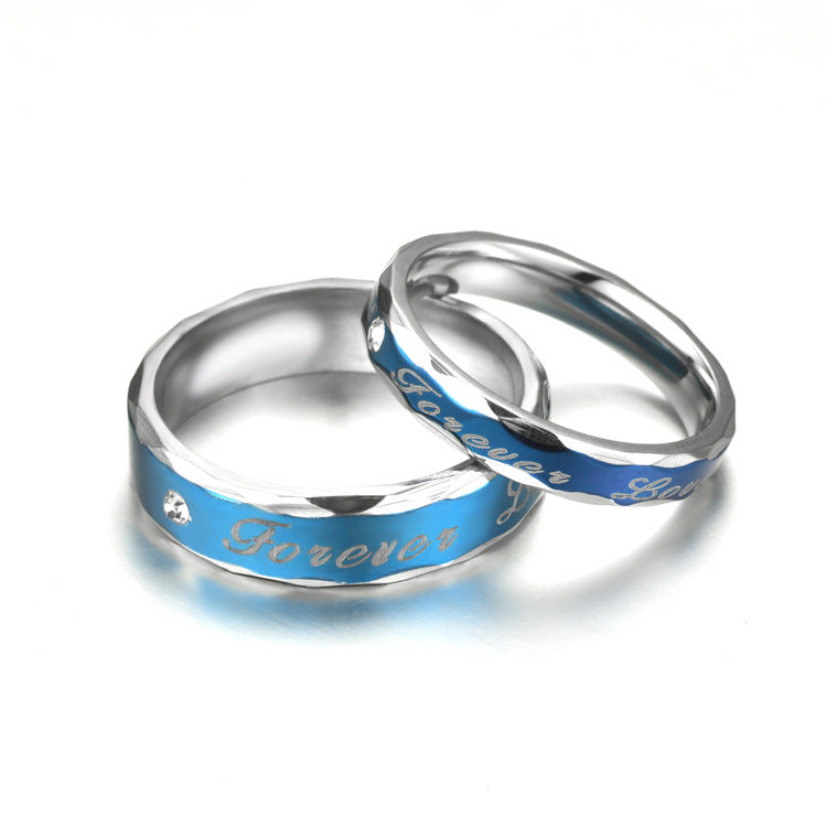 Versatile Titanium Steel Couple Fashion Ornament Rings