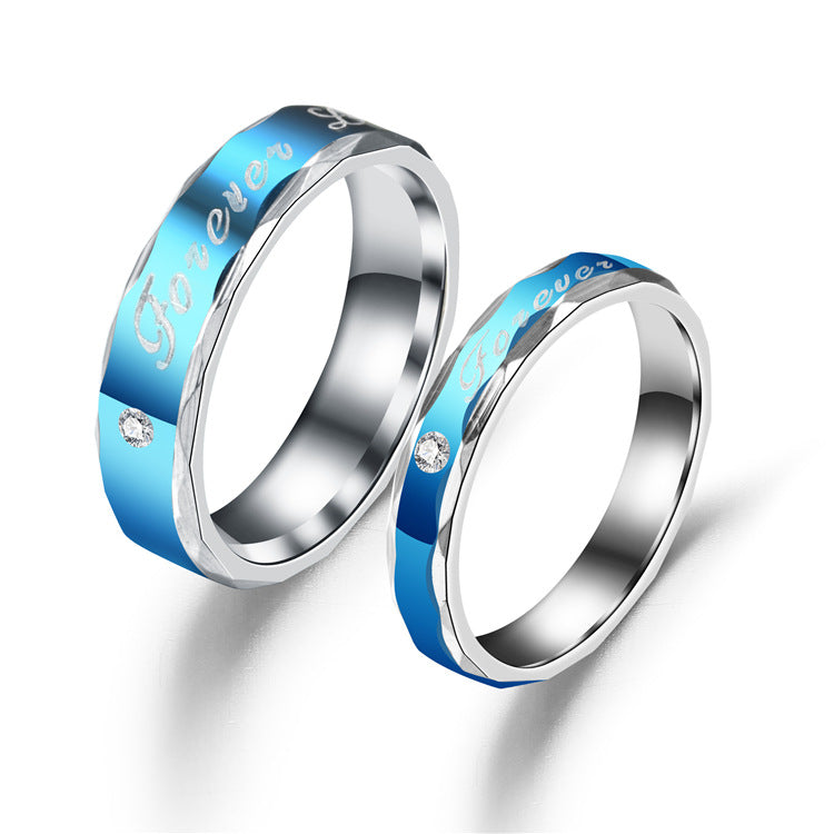 Versatile Titanium Steel Couple Fashion Ornament Rings